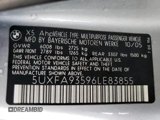 2006 BMW X5 4.8is with VIN 5UXFA93596LE83855, listed as a Copart auction lot 72648374 with 98,640 mi miles and Clean Title. Bid and sale history available at carsss.com. Image 13.