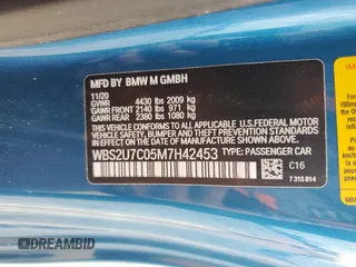 2021 BMW M2 Competition z VIN WBS2U7C05M7H42453, wystawiony jako Copart lot #54772035 z przebiegiem 12 383 mil mil oraz Szkoda całkowita • Salvage title. Historia ofert i sprzedaży dostępna na DreamBid. Obrazek 13.