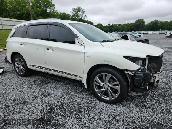 2015 Infiniti QX60 with VIN 5N1AL0MM9FC558652, listed as a Copart auction lot 56962205 with 129,883 mi miles and Salvage title. Bid and sale history available at DreamBid. Image 4.