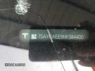 2022 Tesla Model Y Long Range with VIN 7SAYGAEE9NF384400, listed as a Copart auction lot 51961545 with 31,758 mi miles and Salvage Title. Bid and sale history available at DreamBid. Image 14.