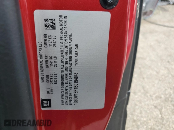 2011 Cadillac CTS-V z VIN 1G6DV1EP1B0154043, wystawiony jako Copart lot #56901884 z przebiegiem Nie podano mil oraz Szkoda całkowita • Salvage title. Historia ofert i sprzedaży dostępna na DreamBid. Obrazek 14.