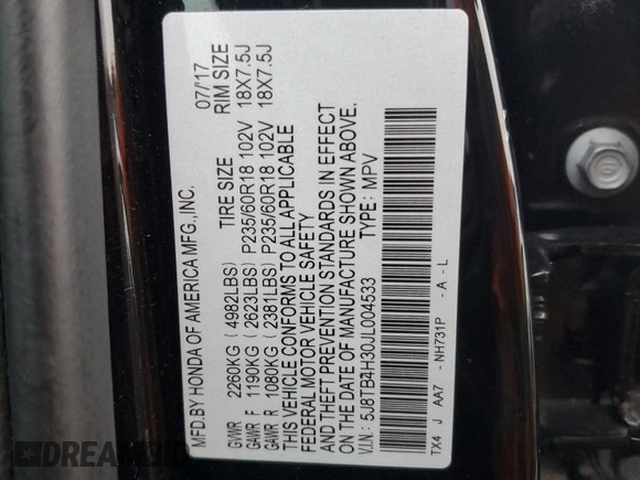2018 Acura RDX with VIN 5J8TB4H30JL004533, listed as a Copart auction lot 44139325 with 71,009 mi miles and Salvage Title. Bid and sale history available at carsss.com. Image 13.