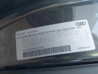 2019 Audi A5 Premium Plus with VIN WAUTNAF56KA061936, listed as a IAAI auction lot 41701015 with 72,318 mi miles and . Bid and sale history available at DreamBid. Image 9.