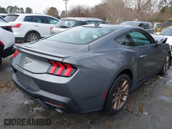 2024 Ford Mustang EcoBoost with VIN 1FA6P8TH8R5109611, listed as a IAAI auction lot 41407717 with 1 mi miles. Bid and sale history available at carsss.com. Image 4.