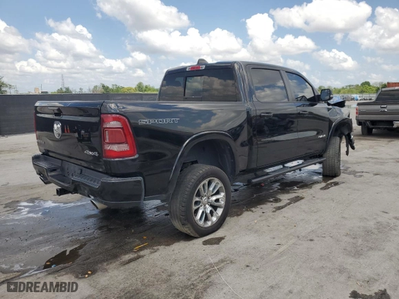 2021 Ram 1500 Laramie with VIN 1C6SRFJT3MN792252, listed as a Copart auction lot 48914305 with 78,023 mi miles and Salvage Title. Bid and sale history available at carsss.com. Image 3.