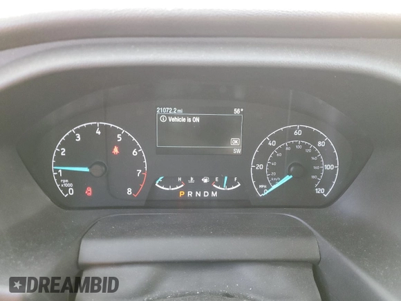2021 Ford Transit Cargo with VIN 1FTBR1C88MKB00153, listed as a Copart auction lot 41636224 with 21,072 mi miles and Salvage Title. Bid and sale history available at DreamBid. Image 9.