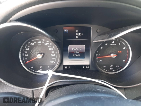 2015 Mercedes-Benz C-Class C 300 Luxury with VIN 55SWF4KB0FU053787, listed as a Copart auction lot 84916574 with 77,943 mi miles and Salvage Title. Bid and sale history available at carsss.com. Image 9.