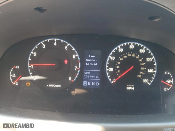 2010 Hyundai Azera GLS with VIN KMHFC4DD5AA484650, listed as a Copart auction lot 46832605 with 206,784 mi miles and Salvage Title. Bid and sale history available at carsss.com. Image 9.