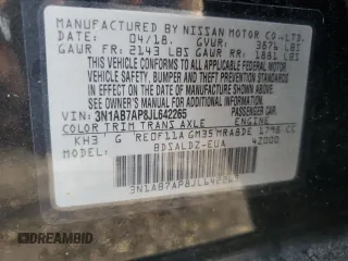 2018 Nissan Sentra SV with VIN 3N1AB7AP8JL642265, listed as a Copart auction lot 56076505 with 142,410 mi miles and Clean Title. Bid and sale history available at DreamBid. Image 12.