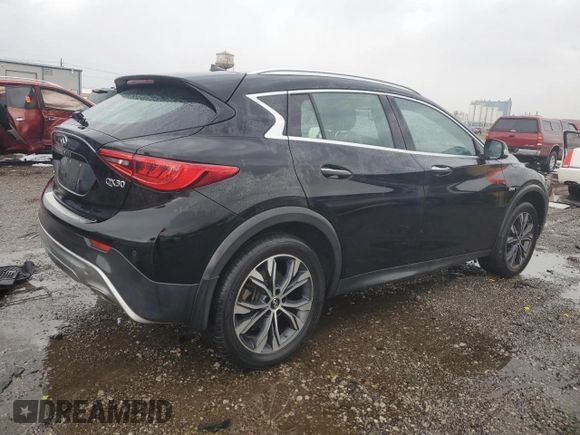2017 Infiniti QX30 Luxury with VIN SJKCH5CR9HA032560, listed as a Copart auction lot 47092605 with 63,053 mi miles and Salvage title. Bid and sale history available at DreamBid. Image 3.