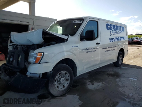 2017 Nissan NV Cargo S z VIN 1N6BF0KM4HN808449, wystawiony jako Copart lot #46137235 z przebiegiem 79 136 mil mil oraz Szkoda całkowita • Salvage title. Historia ofert i sprzedaży dostępna na DreamBid. Obrazek 1.