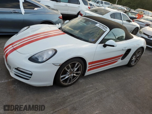 2014 Porsche Boxster z VIN WP0CA2A8XES121446, wystawiony jako Copart lot #74572644 z przebiegiem Nie podano mil oraz Szkoda całkowita • Salvage title. Historia ofert i sprzedaży dostępna na DreamBid. Obrazek 1.
