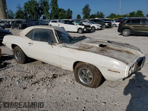 1969 Pontiac Firebird with VIN 223379U134459, listed as a Copart auction lot 60249995 with Not provided miles and Clean title. Bid and sale history available at DreamBid. Image 4.