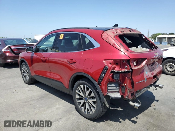 2020 Ford Escape Titanium with VIN 1FMCU9J98LUA58109, listed as a Copart auction lot 59397735 with 31,334 mi miles and Salvage title. Bid and sale history available at DreamBid. Image 2.