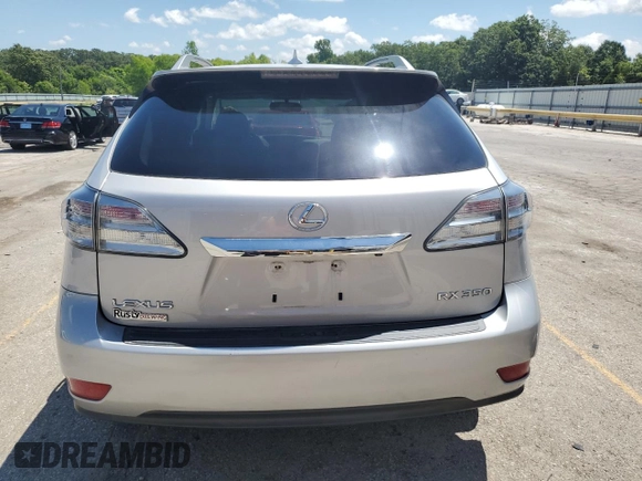 2010 Lexus RX 350 with VIN 2T2BK1BA7AC059483, listed as a Copart auction lot 61349955 with 279,992 mi miles and Salvage title. Bid and sale history available at DreamBid. Image 6.