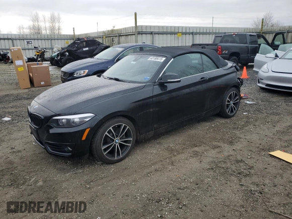 2020 BMW 2 Series 230i xDrive with VIN WBA2K1C08L7F94997, listed as a Copart auction lot 43188415 with 64,545 mi miles and Salvage Title. Bid and sale history available at carsss.com. Image 1.