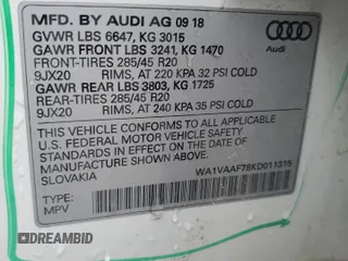 2019 Audi Q7 Prestige z VIN WA1VAAF78KD011315, wystawiony jako Copart lot #56896475 z przebiegiem 74 658 mil mil oraz Szkoda całkowita • Salvage title. Historia ofert i sprzedaży dostępna na DreamBid. Obrazek 13.
