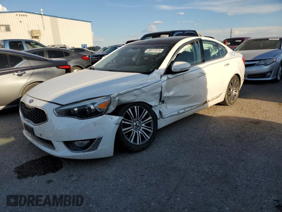 2015 Kia Cadenza Premium with VIN KNALN4D74F5172280, listed as a Copart auction lot 69117414 with 0 mi miles and Salvage Title. Bid and sale history available at carsss.com. Image 1.