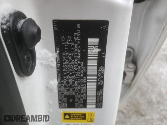 2011 Lexus RX 350 with VIN 2T2BK1BA3BC119969, listed as a Copart auction lot 46165455 with Not Provided miles and Salvage Title. Bid and sale history available at DreamBid. Image 13.