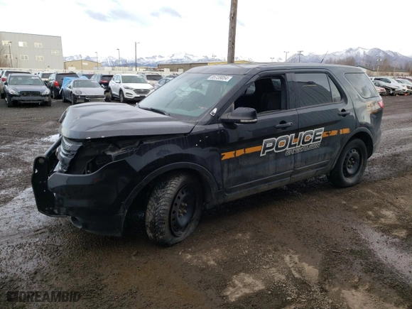 2014 Ford Utility Police Interceptor with VIN 1FM5K8ARXEGA33402, listed as a Copart auction lot 85739054 with 0 mi miles and Salvage Title. Bid and sale history available at carsss.com. Image 1.