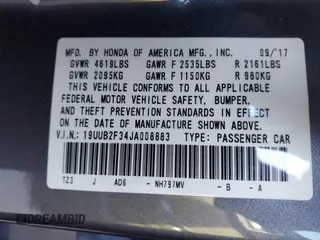 2018 Acura TLX with VIN 19UUB2F34JA008883, listed as a IAAI auction lot 41386586 with 57,928 mi miles. Bid and sale history available at carsss.com. Image 9.
