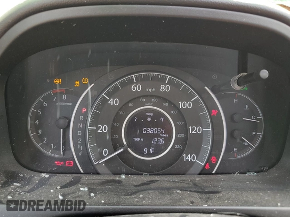 2012 Honda CR-V EX-L with VIN 5J6RM4H79CL059985, listed as a Copart auction lot 58623535 with 38,054 mi miles and Salvage title. Bid and sale history available at DreamBid. Image 9.