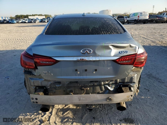 2018 Infiniti Q50 3.0t LUXE with VIN JN1EV7AR5JM440791, listed as a Copart auction lot 49842955 with NaN miles and Salvage Title. Bid and sale history available at carsss.com. Image 6.