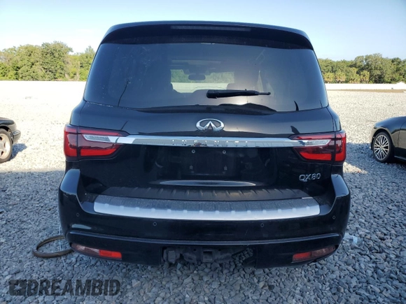 2018 Infiniti QX80 with VIN JN8AZ2NFXJ9664603, listed as a Copart auction lot 55458975 with 189,529 mi miles and Clean Title. Bid and sale history available at DreamBid. Image 6.