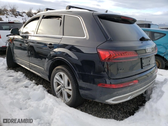 2021 Audi Q7 Premium with VIN WA1AXAF78MD015199, listed as a Copart auction lot 45266214 with 0 mi miles and Salvage Title. Bid and sale history available at carsss.com. Image 2.