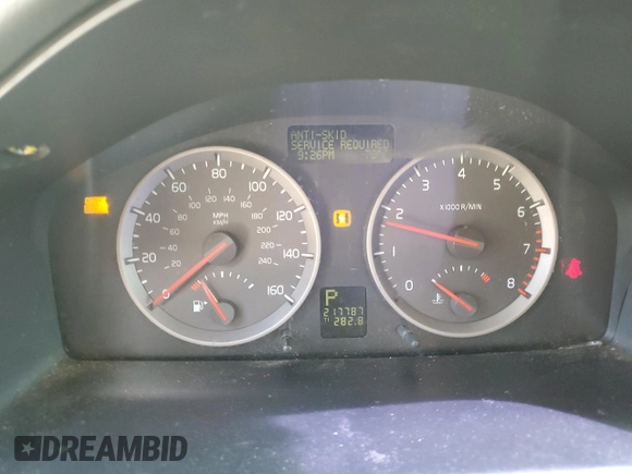 2006 Volvo S40 2.4L with VIN YV1MS382962173722, listed as a Copart auction lot 52485525 with 217,787 mi miles and Salvage Title. Bid and sale history available at carsss.com. Image 9.