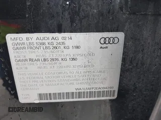 2014 Audi Q5 Premium Plus with VIN WA1LFAFP2EA094299, listed as a IAAI auction lot 41902914 with 131,422 mi miles. Bid and sale history available at carsss.com. Image 9.