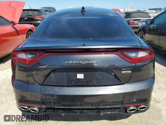 2021 Kia Stinger GT2 with VIN KNAE55LC5M6088344, listed as a Copart auction lot 74608634 with 34,174 mi miles and Non Repairable. Bid and sale history available at carsss.com. Image 6.