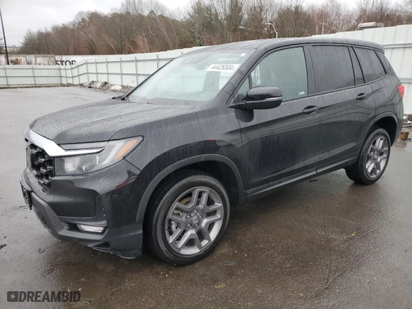 2023 Honda Passport EX-L with VIN 5FNYF8H54PB026175, listed as a Copart auction lot 44426504 with 6,376 mi miles. Bid and sale history available at carsss.com. Image 1.