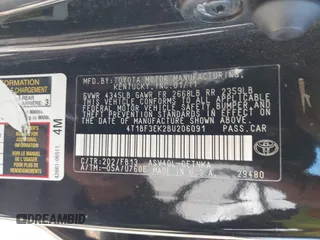 2011 Toyota Camry LE with VIN 4T1BF3EK2BU206091, listed as a IAAI auction lot 41849411 with 152,020 mi miles and . Bid and sale history available at DreamBid. Image 9.