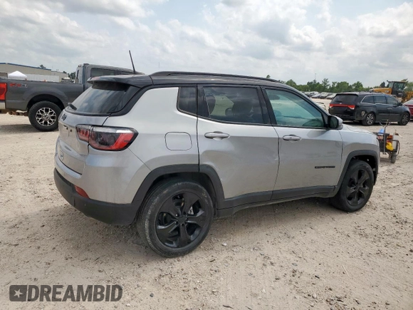 2021 Jeep Compass Altitude with VIN 3C4NJCBB2MT532314, listed as a Copart auction lot 57624295 with 55,329 mi miles and Salvage title. Bid and sale history available at DreamBid. Image 3.