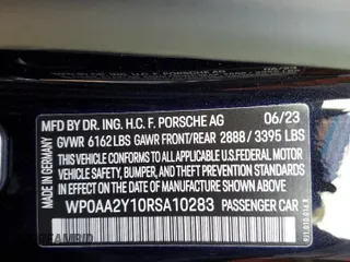 2024 Porsche Taycan with VIN WP0AA2Y10RSA10283, listed as a Copart auction lot 82637484 with 3,036 mi miles and Salvage title. Bid and sale history available at DreamBid. Image 12.