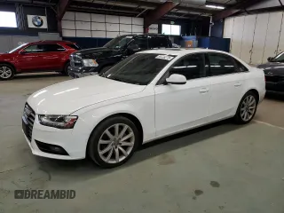 2013 Audi A4 Premium Plus with VIN WAUFFAFLXDN028314, listed as a Copart auction lot 59868275 with 185,521 mi miles and Salvage title. Bid and sale history available at DreamBid. Image 1.