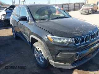 2024 Jeep Compass Sport with VIN 3C4NJDAN1RT126498, listed as a IAAI auction lot 41170375 with 12,466 mi miles. Bid and sale history available at carsss.com. Image 1.