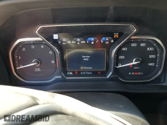 2022 GMC Sierra 1500 Denali with VIN 3GTU9FEDXNG213711, listed as a Copart auction lot 64112245 with 63,476 mi miles and Salvage title. Bid and sale history available at DreamBid. Image 9.