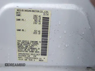 2015 Nissan LEAF SV with VIN 1N4AZ0CPXFC302167, listed as a IAAI auction lot 41636233 with 89,516 mi miles. Bid and sale history available at carsss.com. Image 9.