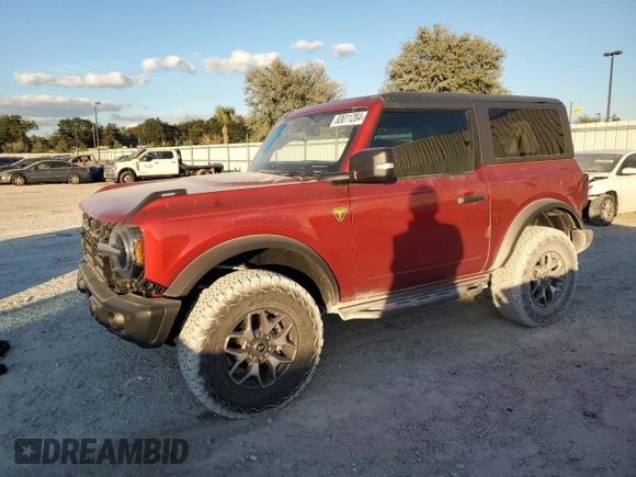 2023 Ford Bronco with VIN 1FMDE5CP0PLC17366, listed as a Copart auction lot 83611284 with 3,596 mi miles and Salvage title. Bid and sale history available at DreamBid. Image 1.