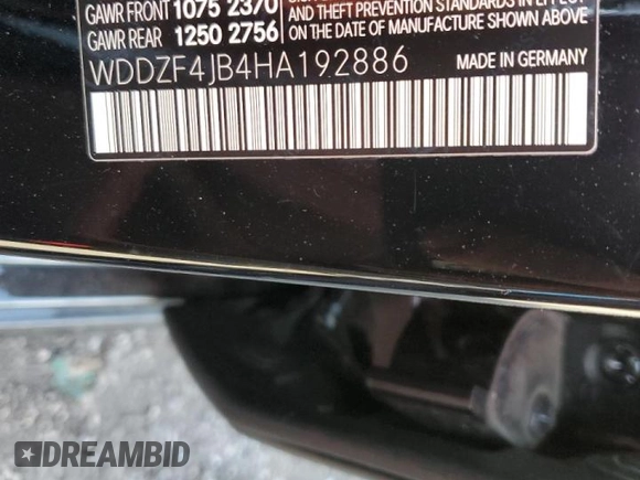 2017 Mercedes-Benz E-Class E 300 Luxury with VIN WDDZF4JB4HA192886, listed as a Copart auction lot 41983083 with 43,815 mi miles. Bid and sale history available at carsss.com. Image 12.