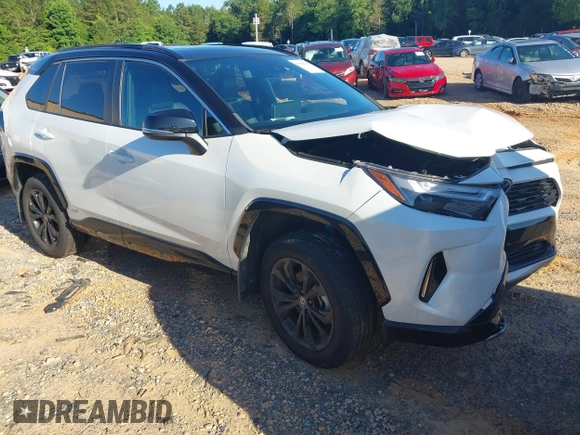 2023 Toyota RAV4 Hybrid XSE with VIN 2T3E6RFV1PW038080, listed as a IAAI auction lot 42518107 with 14,430 mi miles and . Bid and sale history available at DreamBid. Image 1.