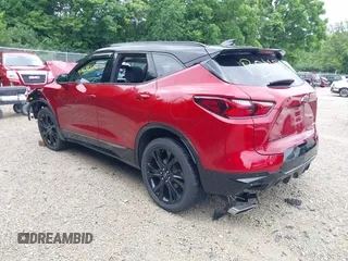 2022 Chevrolet Blazer RS with VIN 3GNKBKRS2NS163128, listed as a IAAI auction lot 42638370 with 37,304 mi miles and . Bid and sale history available at DreamBid. Image 3.