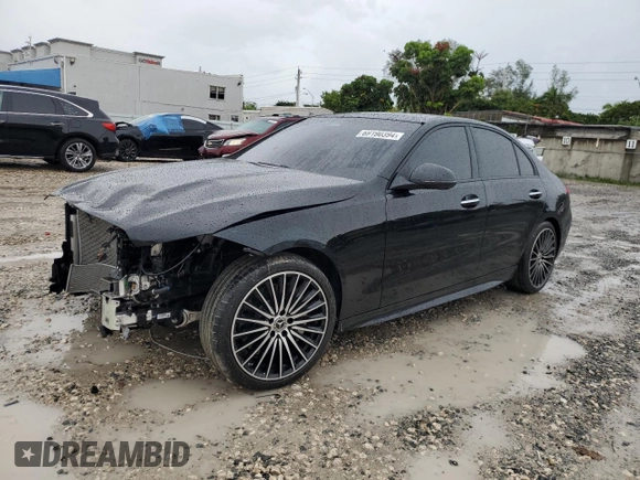 2024 Mercedes-Benz C 300 z VIN W1KAF4GB7RR208375, wystawiony jako Copart lot #69190394 z przebiegiem 4 670 mil mil oraz Szkoda całkowita • Salvage title. Historia ofert i sprzedaży dostępna na DreamBid. Obrazek 1.
