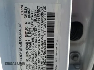 2020 Honda Accord Touring with VIN 1HGCV3F96LA004799, listed as a Copart auction lot 49453845 with 45,392 mi miles and Salvage title. Bid and sale history available at DreamBid. Image 13.