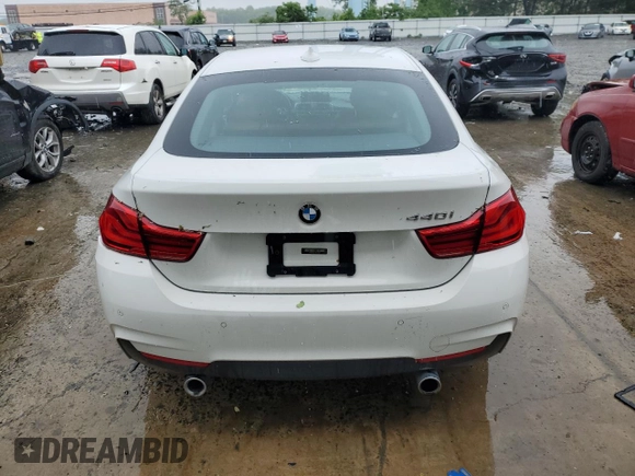 2018 BMW 4 Series 440i z VIN WBA4J5C57JBF07020, wystawiony jako Copart lot #58062735 z przebiegiem 20 708 mil mil oraz Szkoda całkowita • Salvage title. Historia ofert i sprzedaży dostępna na DreamBid. Obrazek 6.