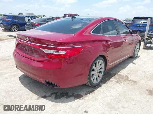 2014 Hyundai Azera Limited with VIN KMHFH4JG4EA424123, listed as a IAAI auction lot 42713937 with 183,254 mi miles and . Bid and sale history available at DreamBid. Image 4.