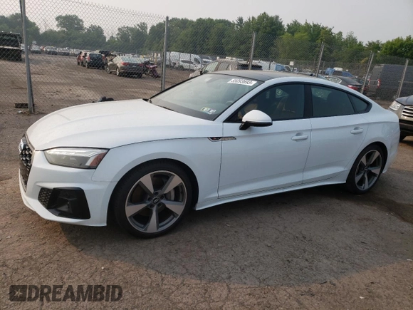 2021 Audi A5 Sportback S line Premium Plus with VIN WAUFACF59MA019381, listed as a Copart auction lot 55093693 with 18,759 mi miles. Bid and sale history available at carsss.com. Image 1.