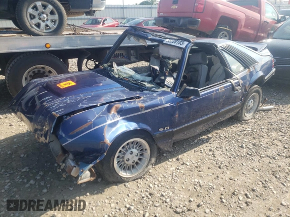 1985 Ford Mustang with VIN 1FABP28A4FF128833, listed as a Copart auction lot 61380294 with Not provided miles and Non repairable. Bid and sale history available at DreamBid. Image 1.